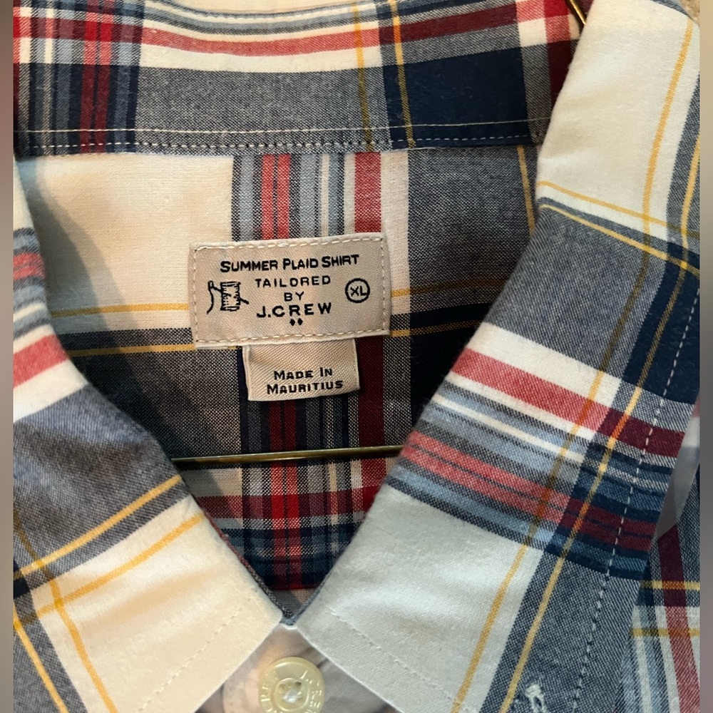 JCrew Men’s Summer Plaid Shirt |XL - Picture 2 of 2